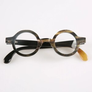 Man Glasses Frames Unique Vintage Round Handmade Natural Horn Reading Prescription Eyeglass Frames Optical Lenses Eyglasses