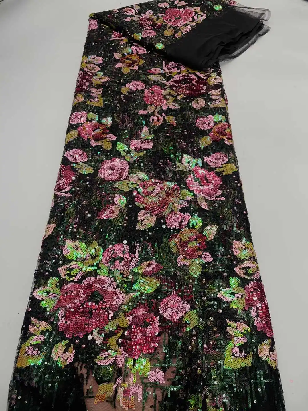 African Tulle Lace Fabric 2025 Sequins Embroidery Nigerian Bridal High Quality French Lace Fabric For Wedding Party