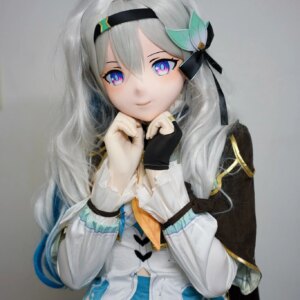 Customize Character Female/Girl Resin Kig Full Head With Lock Anime Cosplay Japanese Anime Kigurumi Mask