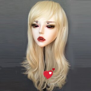 (Evil-01) Gurglelove Resin Half Head Kigurumi BJD Mask Cosplay Japanese Anime Role Lolita Mask Crossdress Doll
