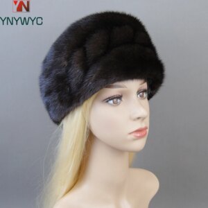 Hot Sale 2025 New Winter Snow Unisex Natural Mink Fur Beret Bomber Hats Caps Luxury Women Real Mink Fur Hat Cap