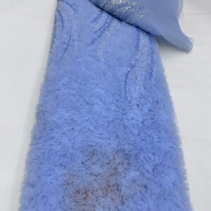 French Luxury Sequins 3D Mesh Lace Fabric Embroidered 2025 High Quality African Net Lace Fabric Wedding Dresses for Women Sewing