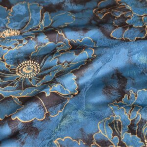 Xiangyun Yarn Big Peony Printed Cloth Chinese Style Cheongsam Fashion Fabric Clothing Retro Han Dress