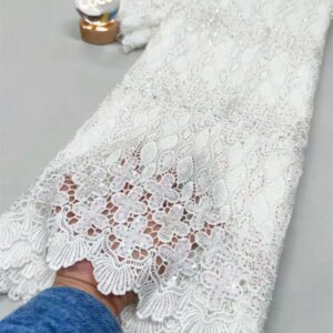 Wholesale Nigerian Lace Organza Cord Lace Fabrics 2025 High Quality Stones Fabric Luxury African Fabrics 5 Meters Dress A809-1