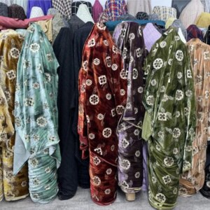 8-color silk velvet heavy gilding fabric new Chinese-style coat with traditional Chinese style old Qian