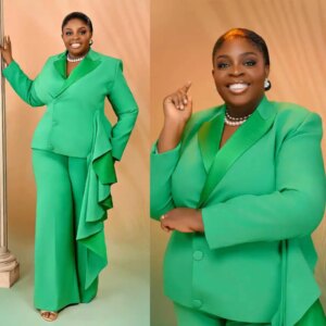 Plus Size Women Blazer Party Dresses Celebrity Single Breasted Jacket Designed Ruffles Casual Prom Dress Customized