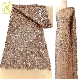 Luxury African Sequin Mesh Lace Fabric 2025 High Quality French Nigerian Groom Tulle Lace Fabric Suitable for Women Party Dresse