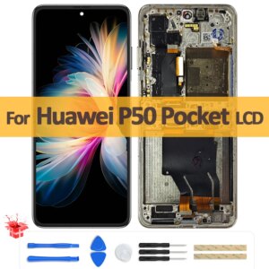 6.9″ Original OLED For Huawei P50 Pocket LCD Display Folding Screen Digitizer Assembly For Huawei BAL-AL00 BAL-L49 Foldable LCD