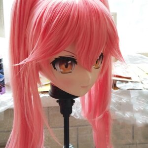 (KM120) Handmade Female Resin Crossdress Pretty Girl 3/4 Head Lolita Doll Mask Japanese Anime Cosplay Kigurumi Mask Crossdresser