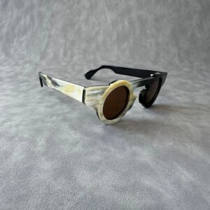 Sunglass Men Unique Round Polarized Handmade Natural Horn Women Sunglasses Man Classic Vintage Polarized Glasses