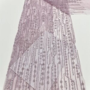 Luxurious Nigerian African Beaded Lace Fabric High Quality Sequins Embroidery African French Lace Fabric For Sewing Dress