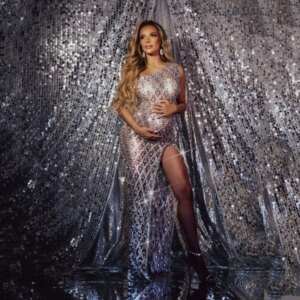 Maternity Photography Slope Shoulder Rhinestone Dress For Sleeveless Crystals Pregnancy Photo Shoot Long Dress Customise