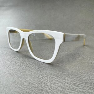 Eyeglass Frames Unique Vintage Square Handmade White Horn Prescription Women’s Ran Glasses Frames Reading Optical Lenses Eyewear