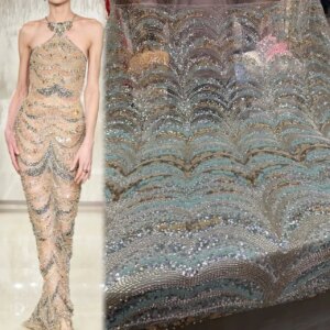Luxury African Sequin Beaded Lace Fabric 2025 High Quality Groom Nigerian Wedding Bridal Embroidery French Tulle Sewing