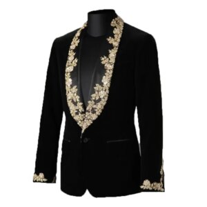 Velvet Suits for Men with Embroidery Slim Fit Wedding Tuxedo Customized Wedding Party Formal Occasion Groomsman Plus Size