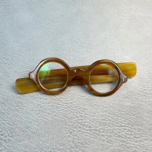 Eyeglass Frames Unique Small Face Round Vintage Wide Temple Eyewear Handmade Light Coffee Horn Prescription Man Glasses Frames