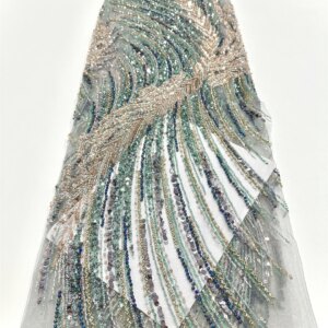 2025 African French Nigerian High End Tulle Lace Fabric With Beads Sequins Mesh for Embroidery Wedding Party Bride Sewing Dress