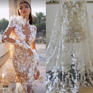 JZQ  New Arrival Floristic Flower Pairs Aulic Guipure Bridal Wedding Lace for Bridal Wedding Dress