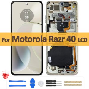 6.9″ Original AMOLED For Motorola Razr 40 LCD Display XT2323-1 Touch Screen Digitizer Assembly For Moto Razr40 Foldable Screen
