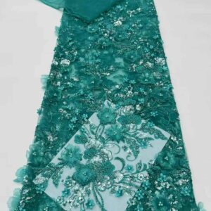 2025 New African French Nigerian High End Tulle Lace 3D Fabric With Beads Sequins Mesh for Wedding Party Bride Sewing Dress