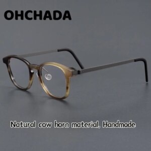 Linde1843 As Same Style High Quality Horn Glasses Frame Popular Vintage Myopia Prescription Glasses Light Luxury Glasses Frame