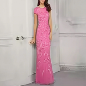 Customized chiffon appliqued A-line floor-length wedding dress for the mother of the bride for the formal evening party