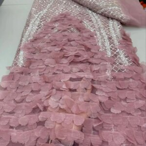 Africa Nigerian Beaded French Mesh Lace With Sequins High Quality 2025 Embroidery Lace Sequins Lace For Wedding Dresses Women