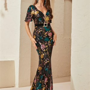 Illusion shiny Appliqued Pleats Mermaid Mother of the Bride Dresses For Weddings Elegant Formal Prom Dresses