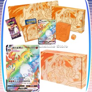 Original Pokemon Card Simplified Chinese PTCG Charizard VMAX Fight Gift Box Trading Cards Game Children Gifts