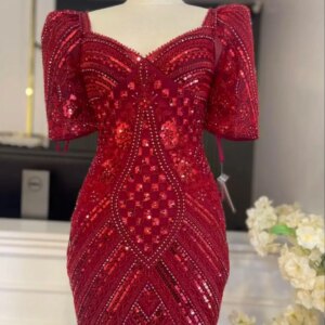 FATAPAESE Customized Gowns Full Over Seuins Tulle-cape V-neckline with Shiny Gems-Belt Dress Sheath Gown Special Occasion