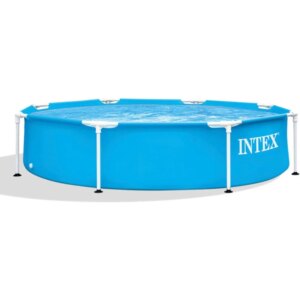 INTEX 28205EH Metal Frame Above Ground Swimming Pool: 8ft x 20in – Puncture-Resistant Material – Easy Assemble – Rust Resistant