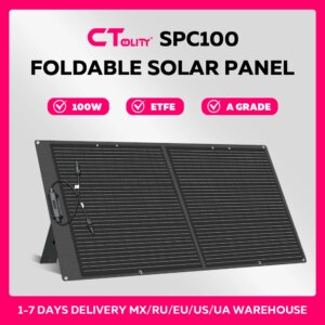 CTOLITY SPC100 A grade ETFE 100W IP68 Waterproof Efficiency 23% High Foldable Solar Panel 20.5V Solar Generator 18AWG 1M RV Camp