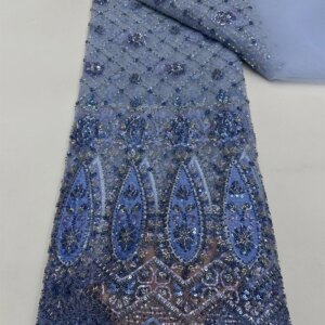 Sequins High Quality African Nigerian Material Lace Tulle For Wedding With Sequins Groom Embroidery French Lace Fabrics Dresses