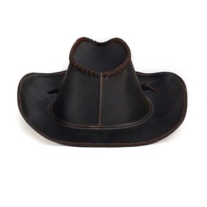 Genuine Leather Men Western Cowboy Hat Vintage Cap Handcrafted Western Shapeable Durable Large 60CM Outback Hat New