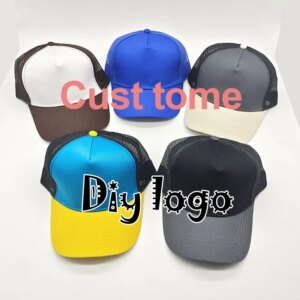 20pcs Embroidery Logo Custom Print Women Baseball Cap Adult Mesh Breathable Summer Snapback Golf Hat Outdoor Unisex Plain Visor
