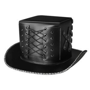 Casual goth square Halloween leather hat show