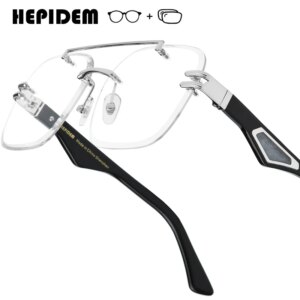 HEPIDEM Progressive Prescription Glasses Photochromic Myopia Optical Lenses Custom Men Luxury Buffalo Horn Eyeglasses 0042
