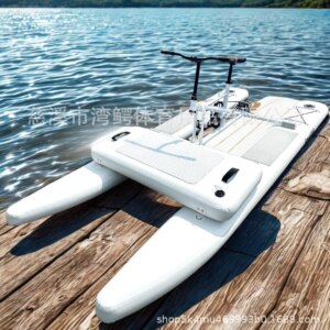 Inflatable water bike, light and portable, lake and river parent-child entertainment, pedal boat