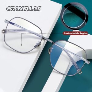 CRIXALIS Polygon Prescription Myopia Custom Glasses Men Vintage Titanium Eyeglasses Frames Optics Hyperopia Eyewear Women UV400