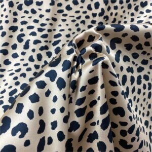 Leopard print silk stretch satin 19momme 140cm wide skirt shirt fabric