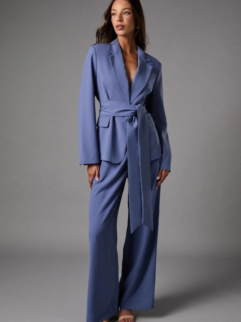 Handmade 2 Pcs Women Suits Blazer Pants Regular Fit Notch Lapel One Button Belt Classic Business Office Women Outfits Customized