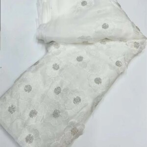 White Lace Fabrics Quality 2024 High Quality 3d Mesh Tulle Lace French Lace Fabric 5 Yards Fabric On Promotion Dress Wo Wp334-2