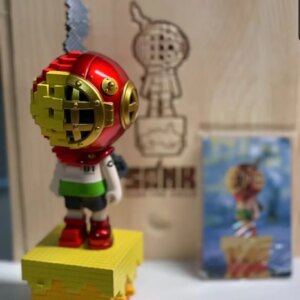 Sank Toys Sank The Child Little Sank Pixel Series Atom Resin Painted Collection Figurine Figure Model Statue