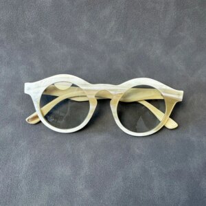 Eyeglass Frames Unique Round Vintage Handmade White Horn Retro Prescription Reading Men Glasses Frames Myopia Lenses Eyeglasses