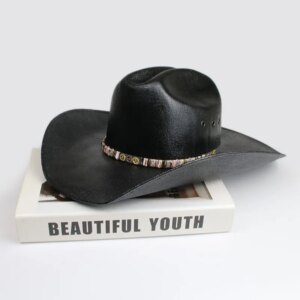 Four gear thin belt hard set cowboy hat waterproof sunshade top
