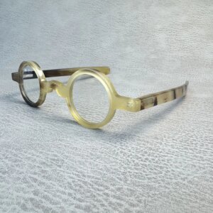 Men Glasses Frames Small Round Vintage Japan Style Handmade Natural Horn Reading Prescription Eyeglass Frames Optical Eyeglasses