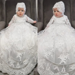 White Lace Christening Gown for Girl Making it After Party Flower Girl Dress Baptism Gown Baby Blessing Dress