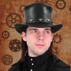 Design goth leather hat dome steam personality