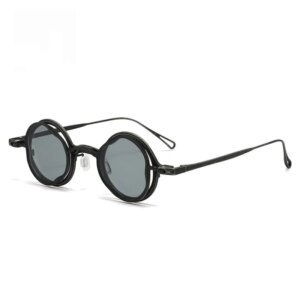 Belight Optical Clip On Eyeglasses Frame Sunglasses Titanium Round Vintage Retro Women Men RG1912CU