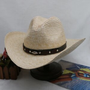 Natural Straw Braid Cowboy Hat New Traveling And Shopping Small Hat Feather Fedora Hat